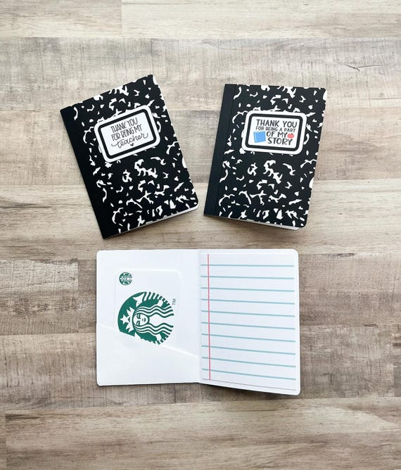 Notebook Gift Card Holder for Teacher, Thank You Teacher Gift, Teacher Appreciation Gift, End of School Year Gift, Teacher Card Holder