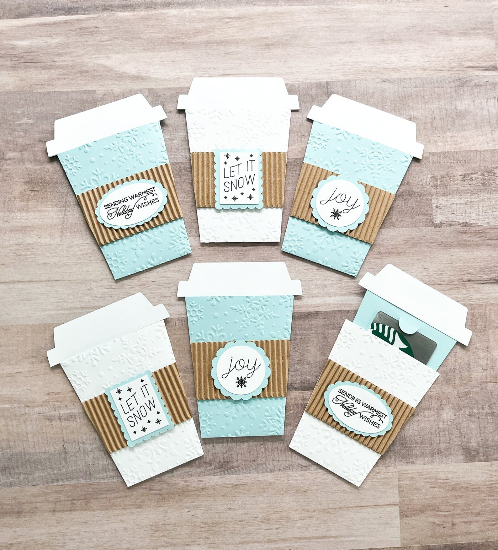 Set of 6 Coffee Gift Card Holders Holiday Gift Card Holder Etsy