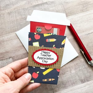 Teacher Appreciation Day Gift Card Holder, Coffee Gift Card Holder for Teacher, Teacher Gift Set, Staff Appreciation Gift
