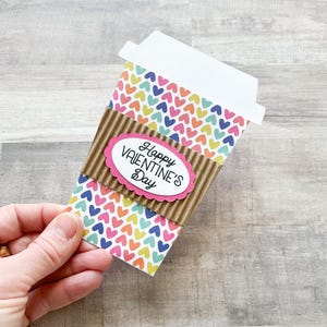 Valentine's Day Gift Card Holder, Coffee Cup Gift Card Holder, Valentines Day Teacher Gift Multi Color