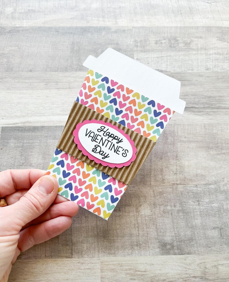 Valentine's Day Gift Card Holder, Coffee Cup Gift Card Holder, Valentines Day Teacher Gift Multi Color