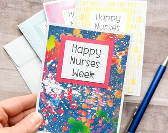 Happy Nurses Week Cards, Bulk Nurses Cards, Set of Healthcare Workers cards, Gift for Nurses Day, Nurse Thank You Card