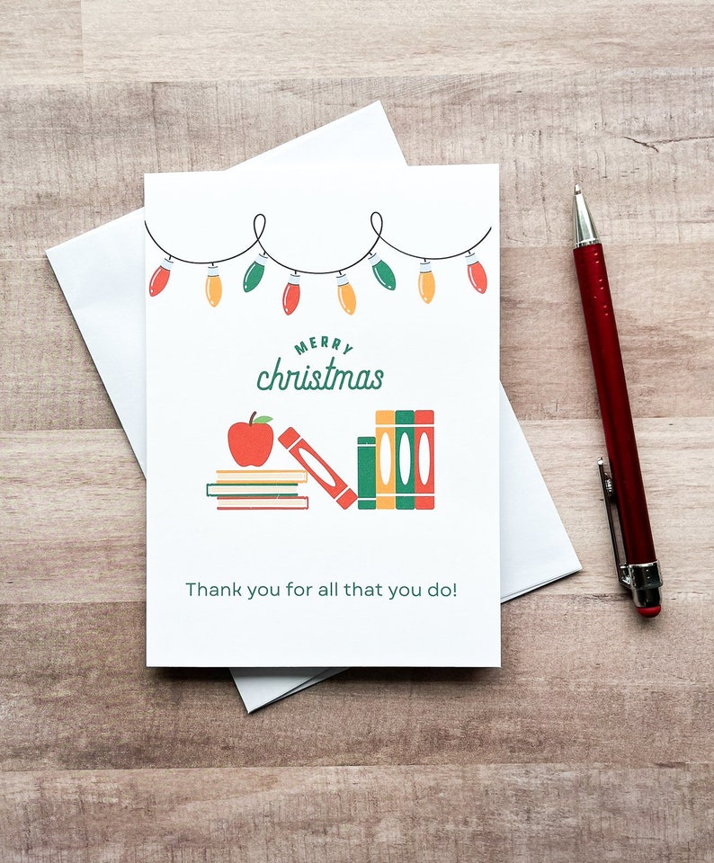 PRINTABLE Christmas Card for Teacher Holiday Teacher Gift - Etsy