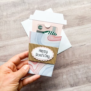 Happy Boss&#39;s Day Gift Card Holder, Coffee Cup Gift Card Holder, Bosses Day Card, Boss Day Gift, Supervisor Gift, Manager Gift