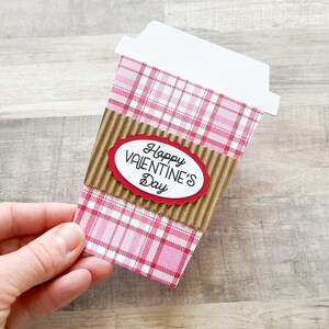 Valentine's Day Gift Card Holder, Coffee Cup Gift Card Holder, Valentines Day Teacher Gift Plaid