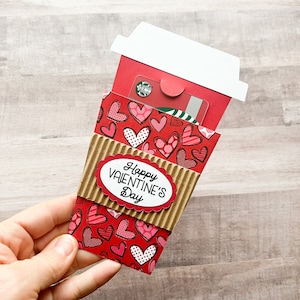 Happy Valentine's Day Gift Card Holder, Coffee Cup Gift Card Holder, Valentines Day Teacher Gift, Valentine's Day Card