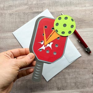 Pickleball Gift Card Holder, Pickle Ball Gift, Pickleball Paddle, Sports Theme Gift, Happy Birthday Gift Card Holder image 7