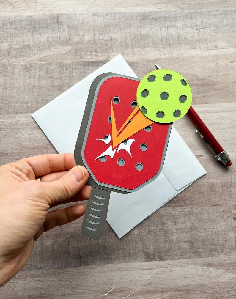 Pickleball Gift Card Holder, Pickle Ball Gift, Pickleball Paddle, Sports Theme Gift, Happy Birthday Gift Card Holder image 7