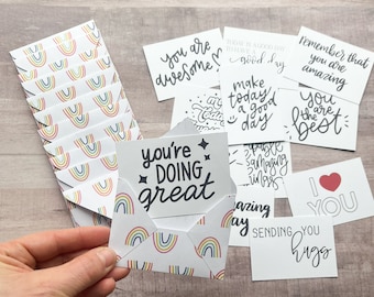Set of 10 Mini Envelopes and Cards, Tiny Envelopes With Cards, Small ...