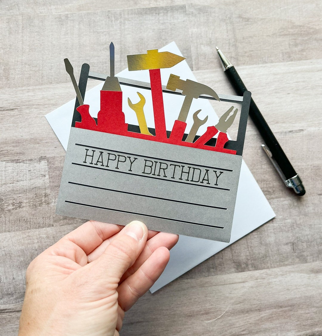 Gift Card Holder for Dad, Happy Birthday Gift Card Holder, Toolbox Gift Card Holder, Gift for