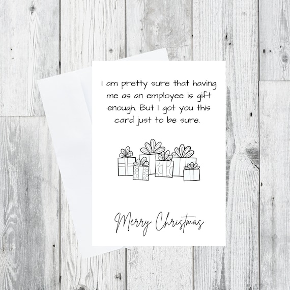 PRINTABLE Christmas Card for Boss Christmas Card for Etsy