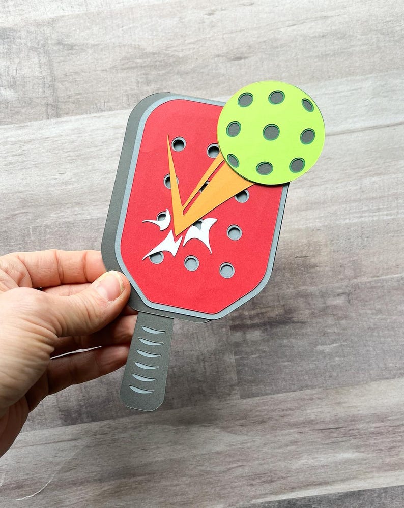 Pickleball Gift Card Holder, Pickle Ball Gift, Pickleball Paddle, Sports Theme Gift, Happy Birthday Gift Card Holder Red