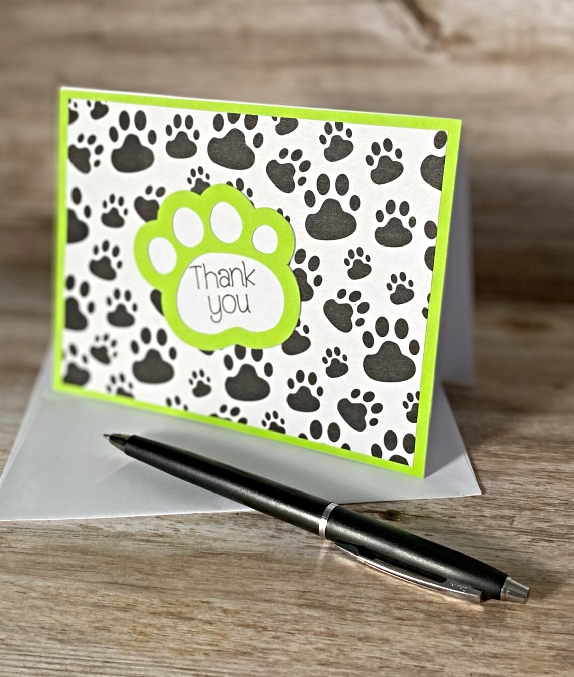 Paw Print Thank You Cards Dog Thank You Note Pet Thank You Etsy