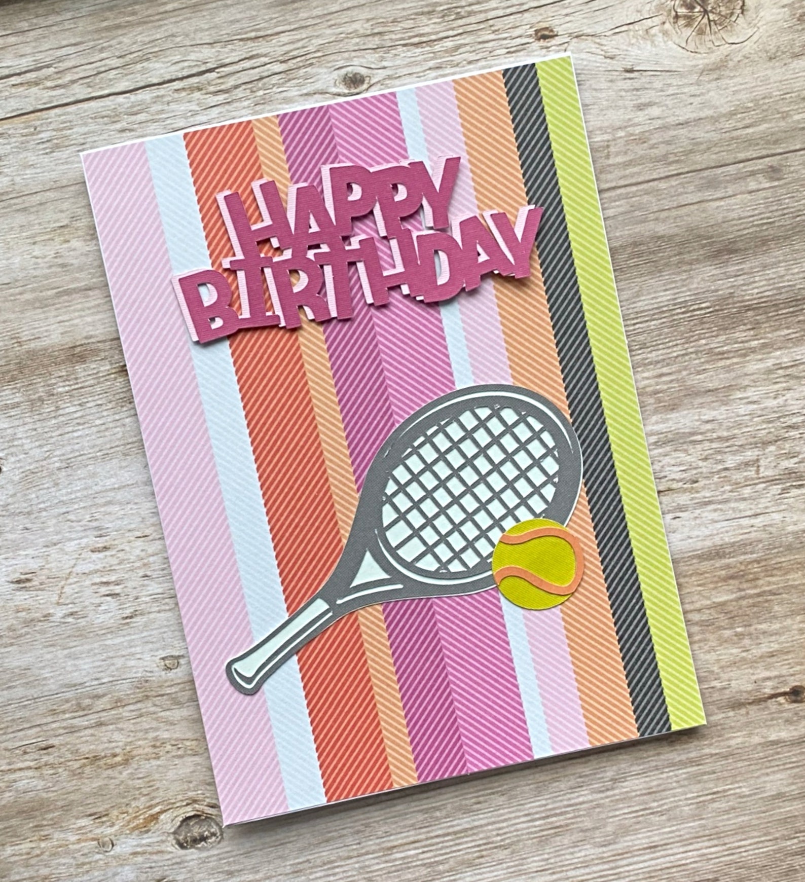 Tennis Birthday Card Happy Birthday Card for Tennis Player Etsy