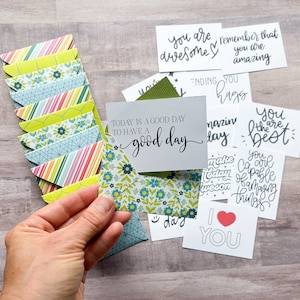 Lunchbox Notes, Motivational Cards for Kids, Mini Envelopes, Tiny Envelopes with Blank cards, Small Notecards for Lunchbox