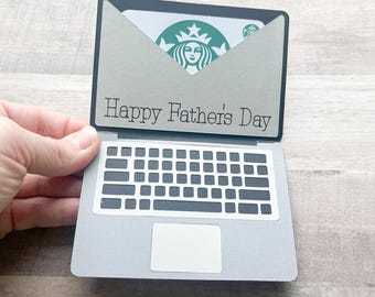 Happy Father's Day Gift Card Holder, Gift for Dad, Laptop Gift Card Holder