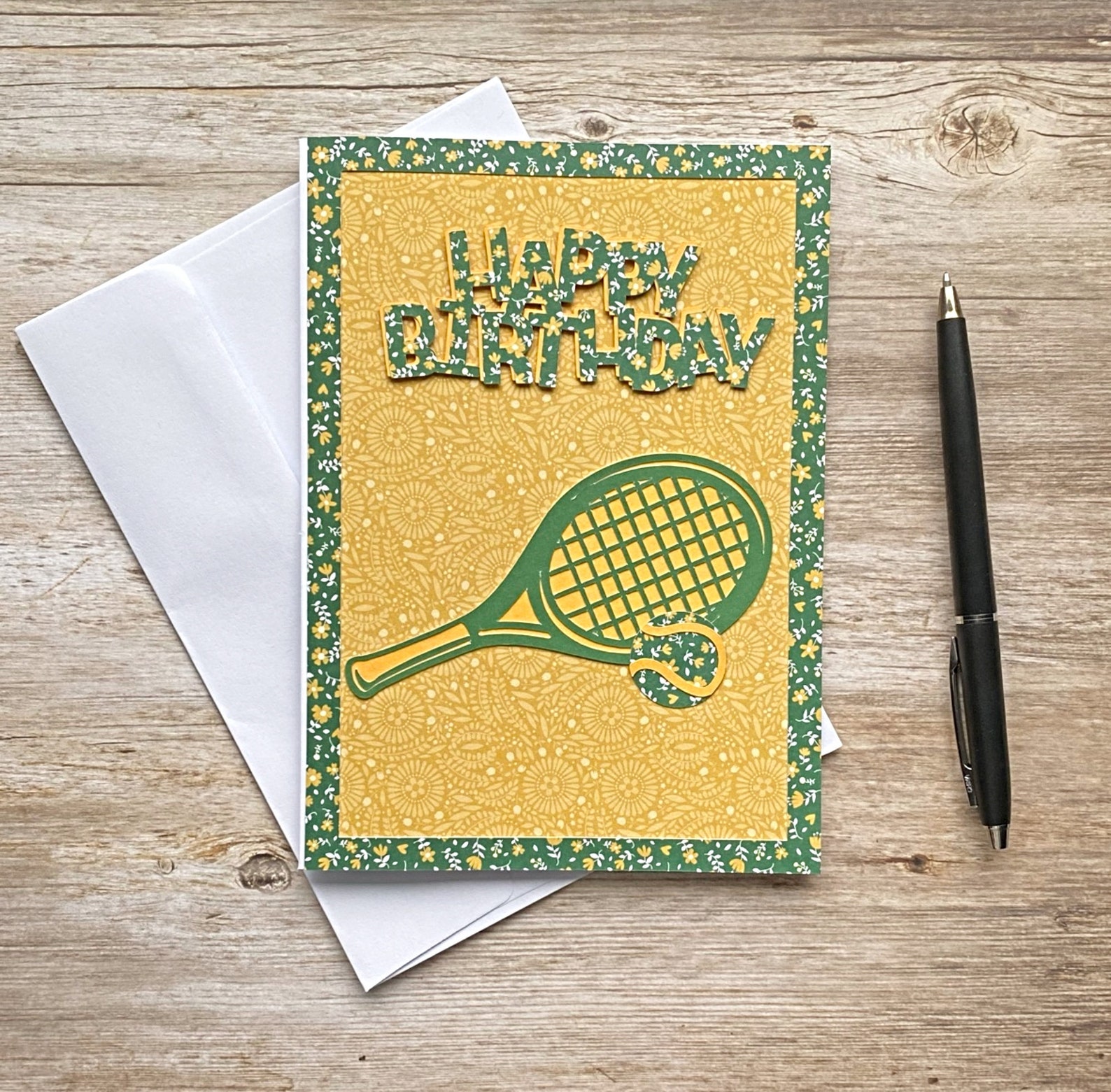 Tennis Birthday Card Happy Birthday Card for Tennis Player Etsy