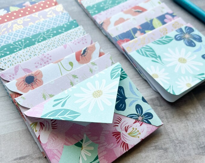 Set of 10 Mini Envelopes and Cards, Tiny Envelopes With Cards, Small ...