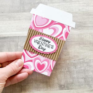 Valentine's Day Gift Card Holder, Coffee Cup Gift Card Holder, Valentines Day Teacher Gift Big Hearts