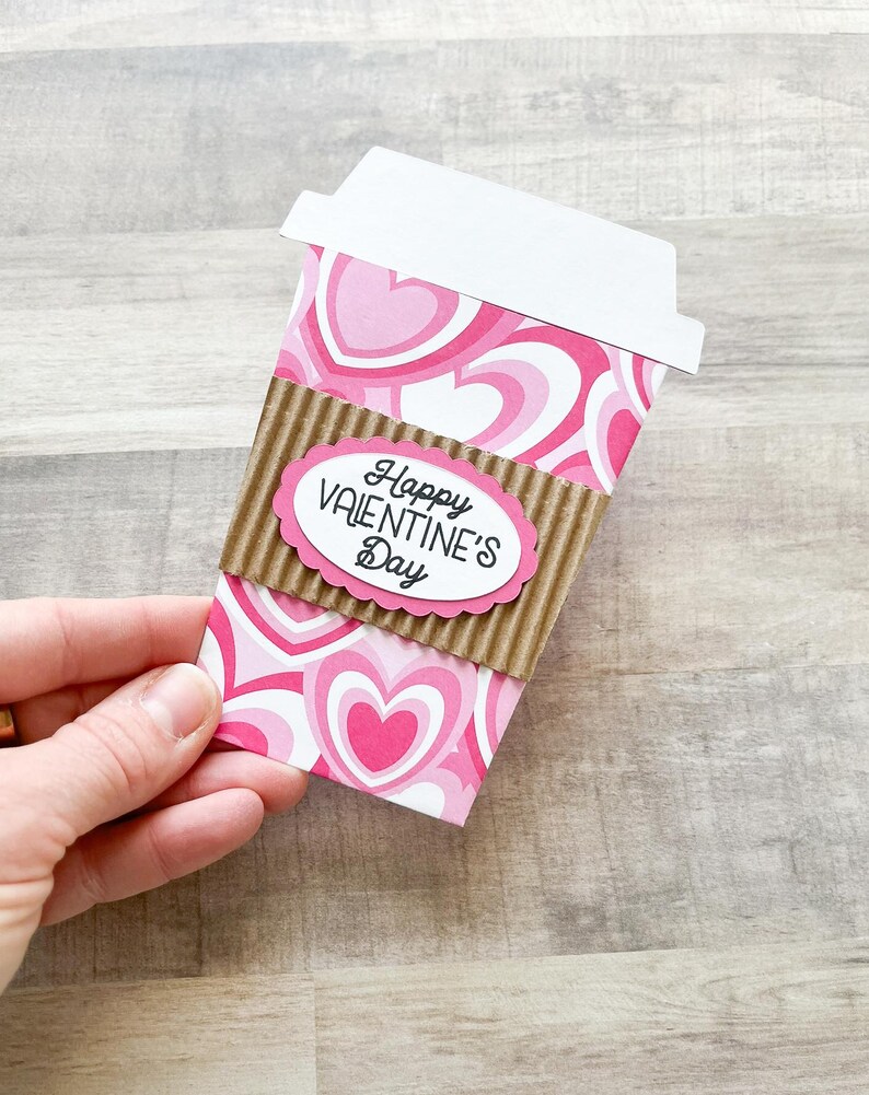 Valentine's Day Gift Card Holder, Coffee Cup Gift Card Holder, Valentines Day Teacher Gift Big Hearts