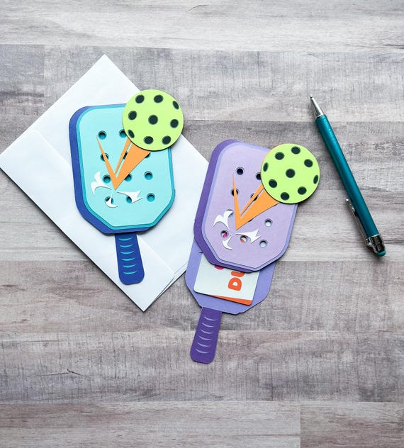 Pickleball Gift Card Holder, Pickle Ball Gift, Pickleball Paddle, Sports Theme Gift, Happy Birthday Gift Card Holder