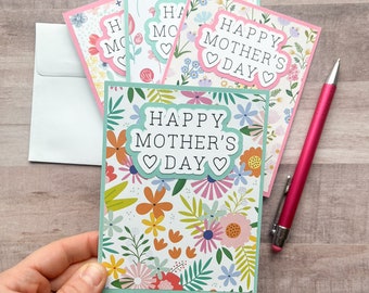 Set of Happy Mother's Day Cards, Bulk Mother's Day Cards, Mother's Day Notecards, Handmade Mother's Day Card, Mother's Day Stationary Set