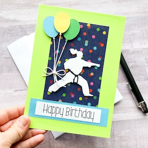 TaeKwonDo Birthday Card for Her, Female Karate Birthday Card for Karate Instructor, Ninja with a Ponytail, Girl Karate Gift, Woman Karate