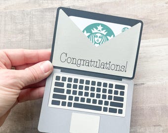 Graduation Gift Card Holder, Congratulations Gift, Congrats Grad Gift, Laptop Gift Card Holder