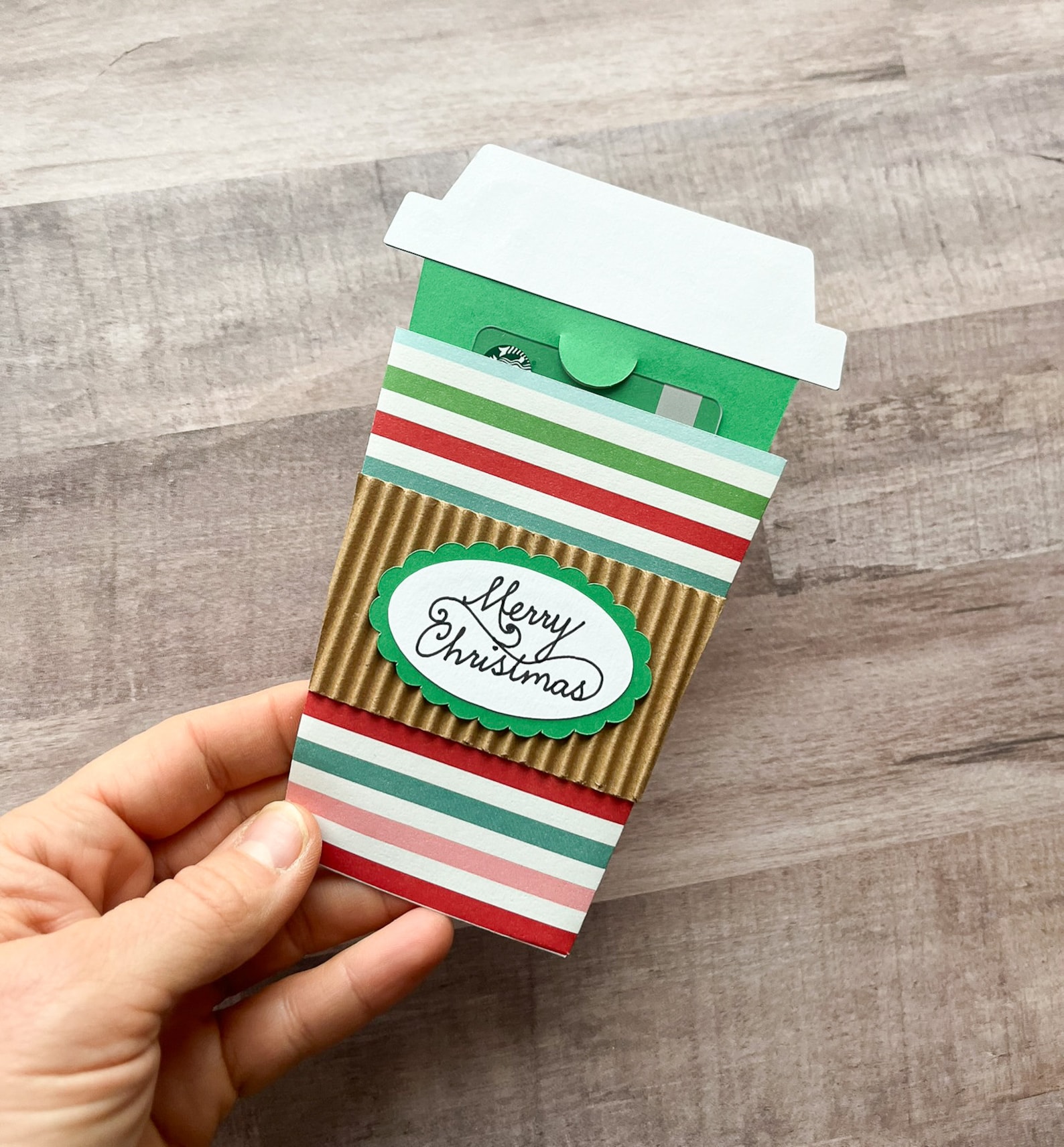 Coffee Cup Gift Card Holder, Happy Holidays Gift Card Holder, Christmas ...