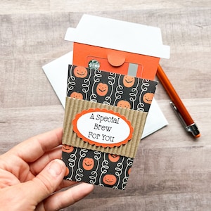 Coffee Cup Gift Card Holder, Halloween Gift Card Holder, Halloween Gift for Teenager, Halloween Gift for Friend, Teacher Halloween Gift