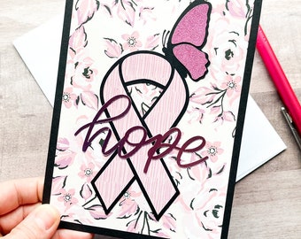 Breast Cancer Card, Cancer Encouragement Card, Chemo Support Card, Breast Cancer Care Package, Pink Cancer Ribbon, Hope Gift