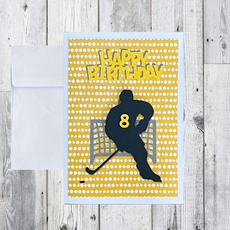 Hockey Birthday Card Personalized Hockey Card Birthday Card Etsy