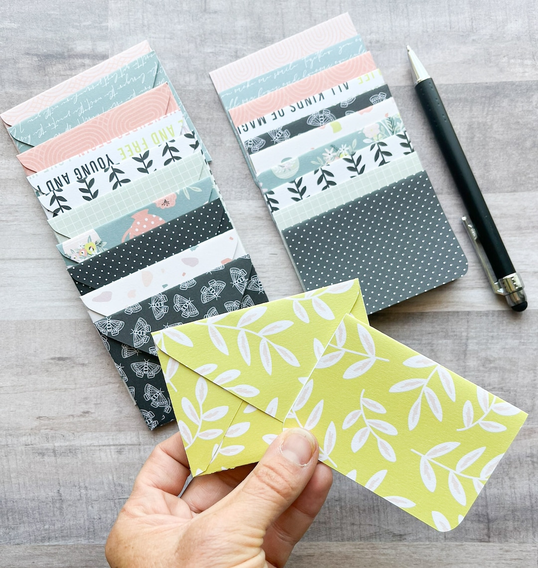 Set of 11 Mini Envelopes and Cards, Tiny Envelopes With Cards, Small ...