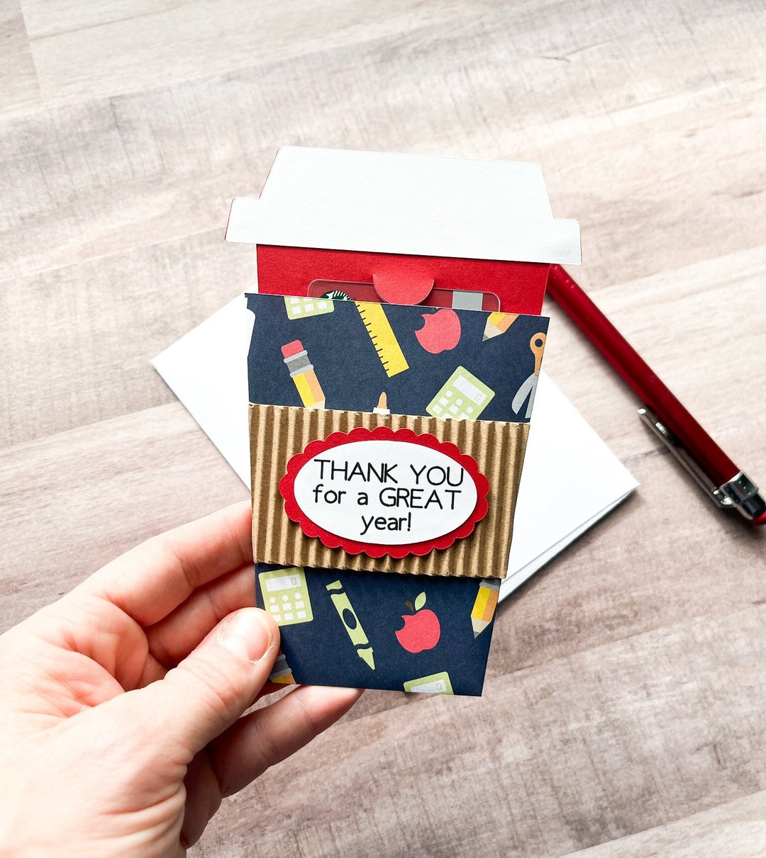 End of School Year Teacher Gift, Thank You Teacher Gift Card Holder ...