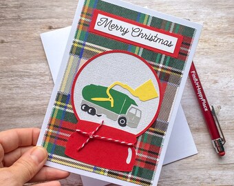 Merry Christmas Card for Garbageman, Merry Christmas Card for Recycle man, Happy Holidays Card for Sanitation Worker