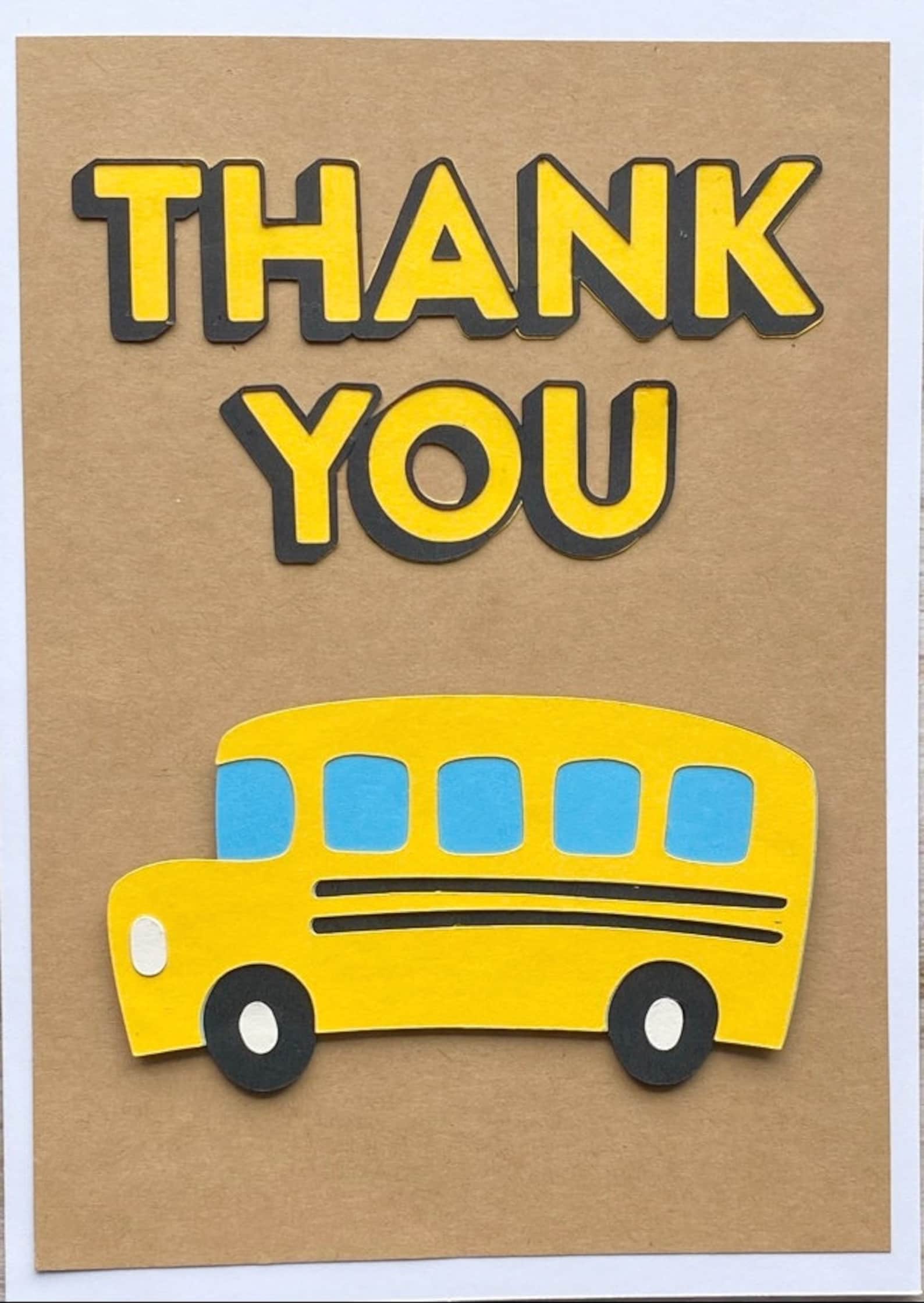 School Bus Driver Thank You Card End of Year Card for Bus Etsy