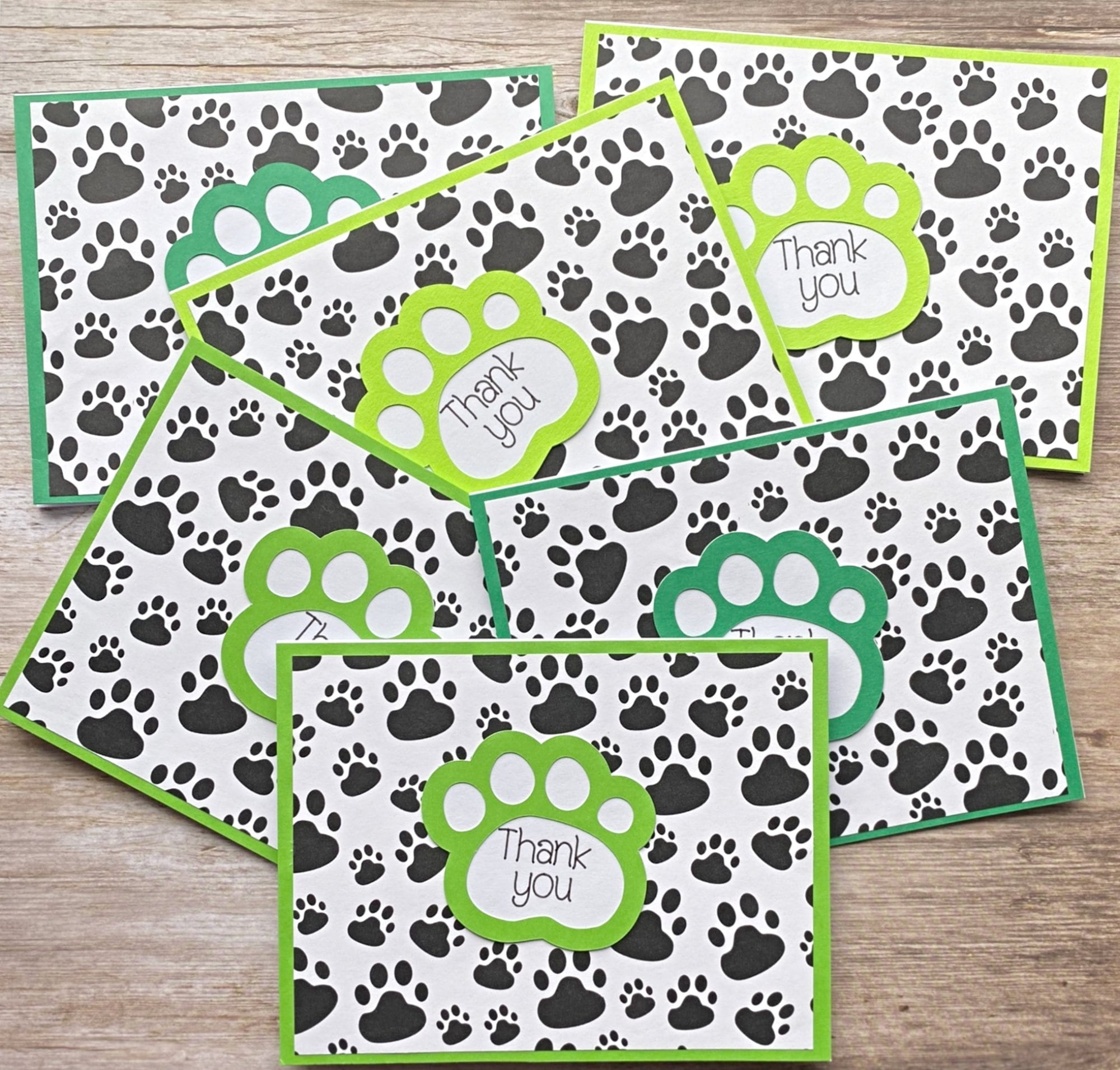 Paw Print Thank You Cards Dog Thank You Note Pet Thank You Etsy UK