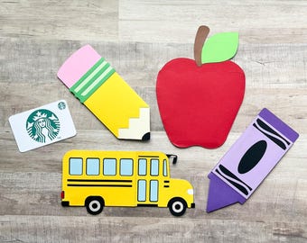 Teacher Gift Card Holder Set, Teacher Appreciation Gift, End of School Year, Back to School
