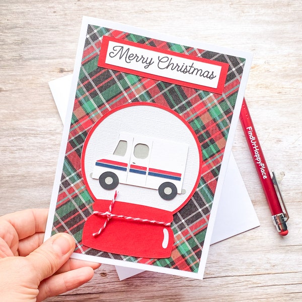 Merry Christmas Card for Mail Carrier, Holiday Card for Postal Worker, Mailman Christmas Card