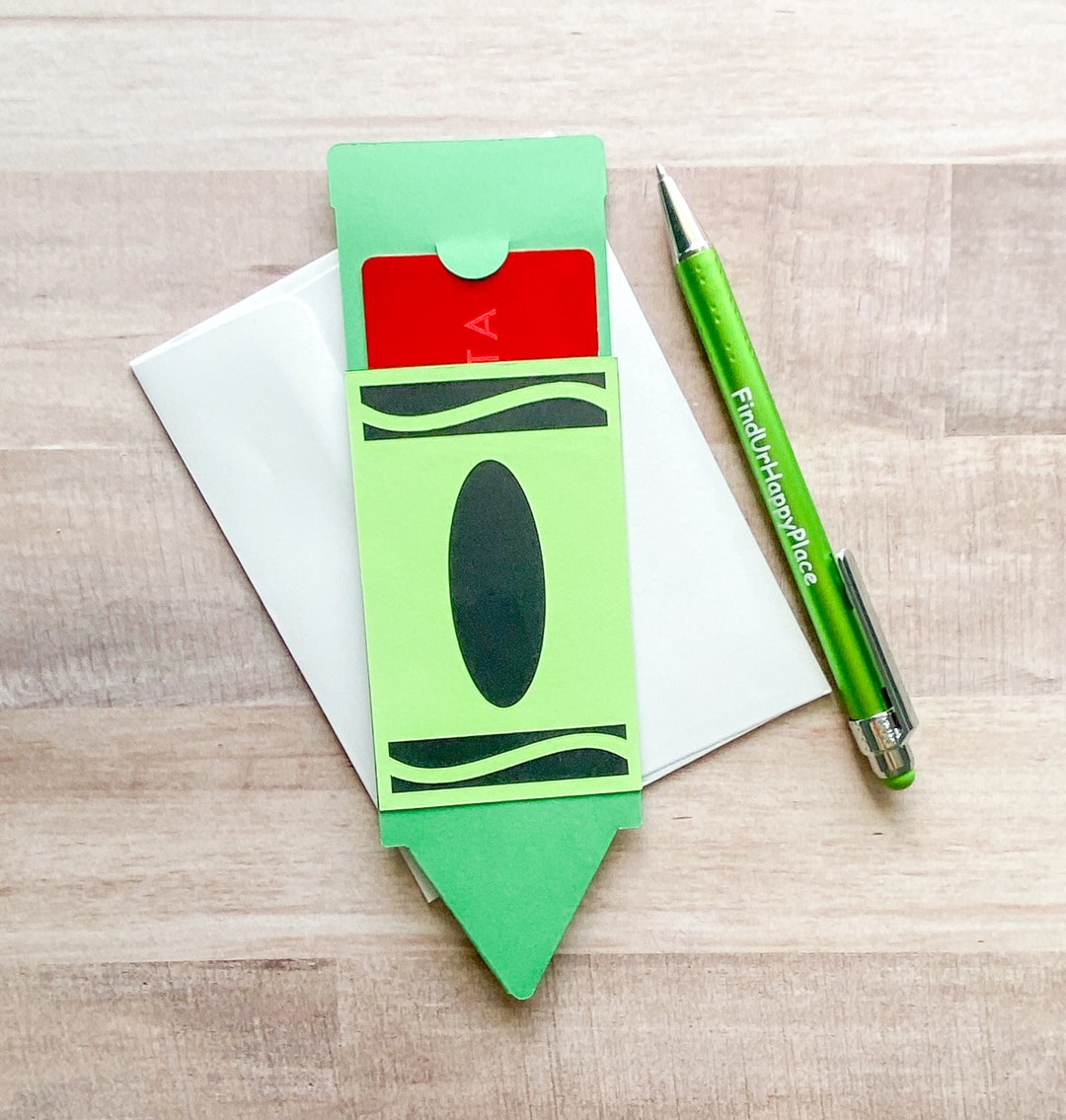 Crayon Gift Card Holder, Card With Gift Card Holder, Preschool Teacher