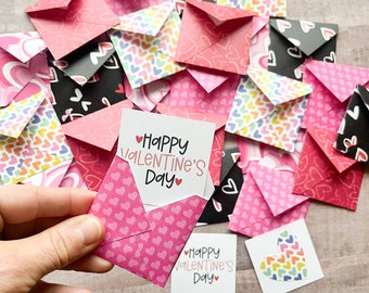 Tiny Valentine's Day Cards, Personalized Valentine's For Class, Mini Love Notes, Valentine's For Kids, Small Envelopes