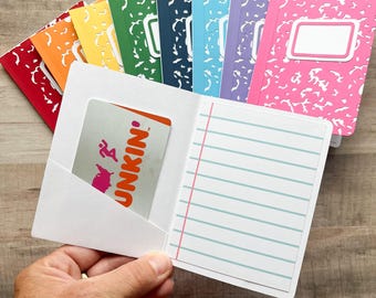 Notebook Gift Card Holder, Thank You Teacher Gift, Teacher Appreciation Gift, End of School Year Gift, Back to School Gift, Gift for Student