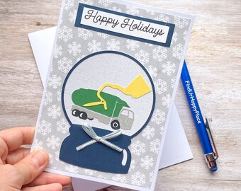 Happy Holidays Card for Garbageman, Happy Holidays Card for Recycle man, Happy Holidays Card for Sanitation Worker