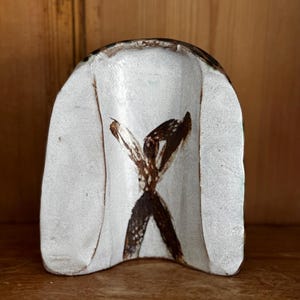 Feeling Alive - Original Ceramic Female Figure Sculpture - Hand Built Hand Painted