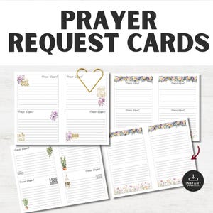 Christian Prayer Cards, Printable Scripture Cards for Church, Prayer Request Cards, Christian Printable, Praise Cards, Prayer Board cards