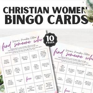 Christian Bingo Card for Women, Printable Christian Icebreaker Game for Church Party, Find Someone Who Bingo, Youth Activity, Bible Bingo