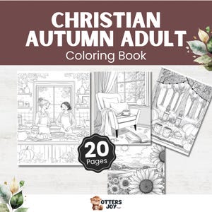 Christian Coloring Book for Adults: 20 Cozy Scripture and Nature Designs, Printable Stress Relief Pages, Beige and Brown Relaxation Art