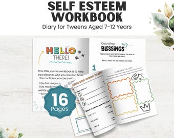 Self-Esteem Workbook for Tween Boys: Confidence Journal PDF Printable Ages 7-12