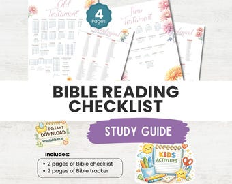 Bible Reading Checklist: Printable Tracker, Bible Study Plan (PDF)