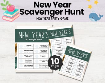 New Year’s Scavenger Hunt for Teens, New Year Party Game, Teen Countdown Activity, Instant Download